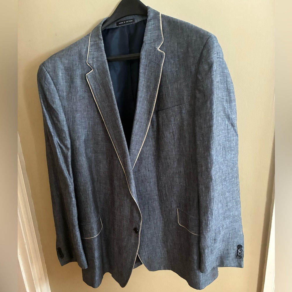 Sporty Blue Blazer with White Trim